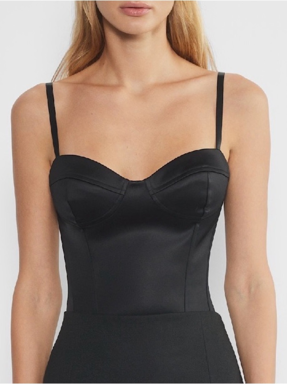 Aritzia Dazzle Satin Bustier in Black